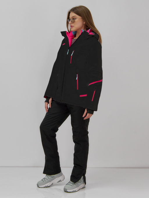 Горнолыжный костюм женский зимний черного цвета 07091Ch - Chunmai фото 2