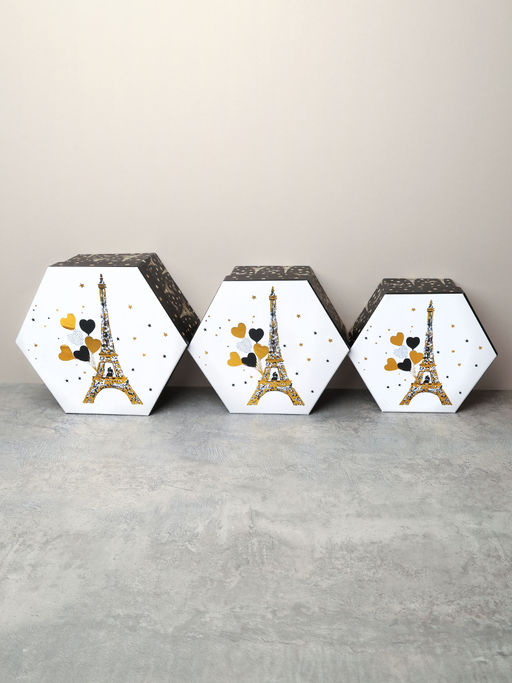 Коробка подарочная 3 штуки / 1161 /уп 24/16*18.3*7/18*20.3*8/20*22.3*9cm - ГалеонТрейд фото 3