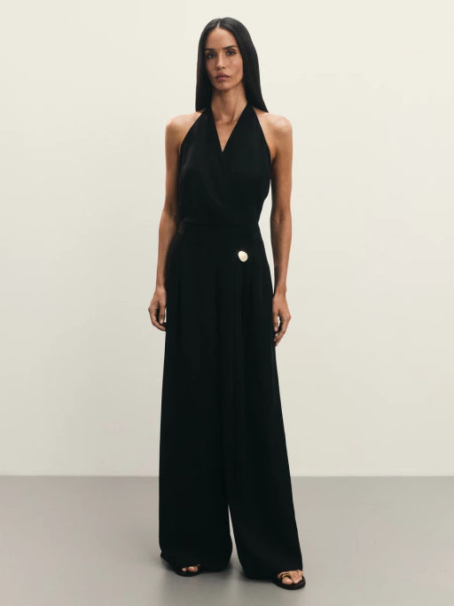 Комбинезон из тенселя и льна с открытой спиной / Zarina  фото 5