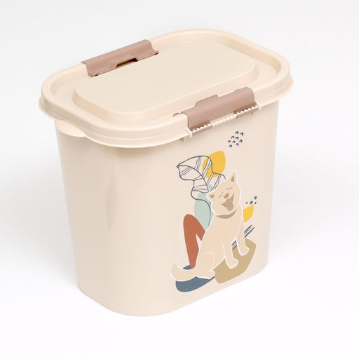 Контейнер Dogs для корма, 10 л, овальный, пластик, цвет МИКС