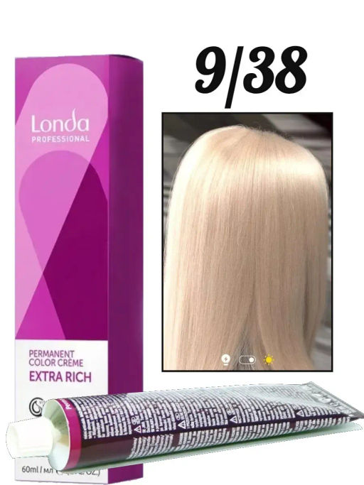 Стойкая краска 9/38 очень светлый блонд золотисто-перламутровый LondaColor
