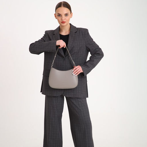 Сумка женская багет TEXTURA на молнии, 28×6×17 см, серая