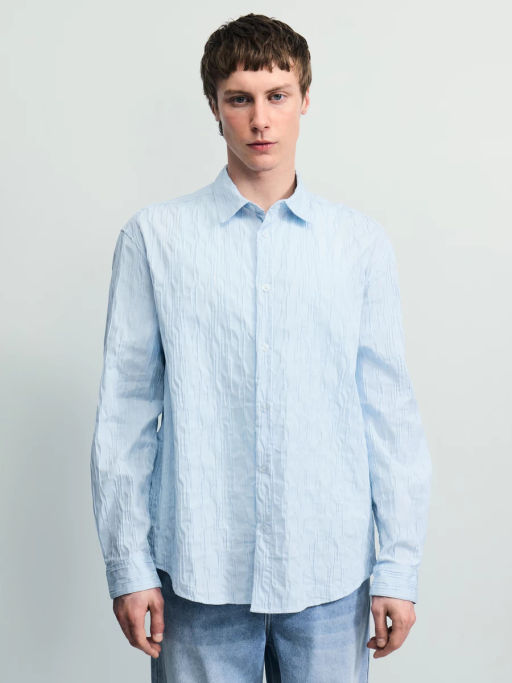 Рубашка в полоску из жатой ткани / Zarina  фото 3