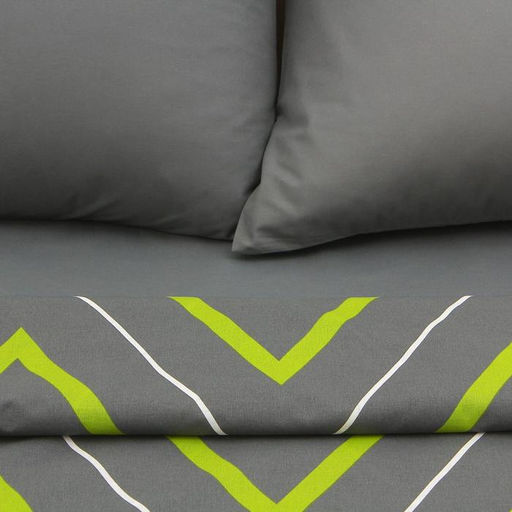 Постельное бельё Этель дуэт Зелёно-серые зигзаги 143х215- 2 шт, 220х240, 70х70-2 шт  фото 2