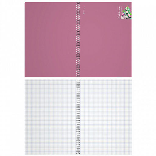 Цена за 1 шт. Тетрадь общая с пластиковой обложкой на спирали ErichKrause Manga розовый, А4, 80 листов, клетка  фото 2