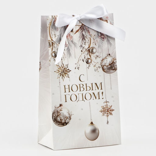 Цена за 2 шт. Пакет подарочный новогодний с лентой Волшебный Новый год, 13?23?7 см - Дарите счастье фото 2