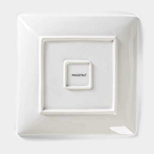Блюдо для подачи Magistro Квадрат Бланш, d=21 см, фарфор, белое фото 4