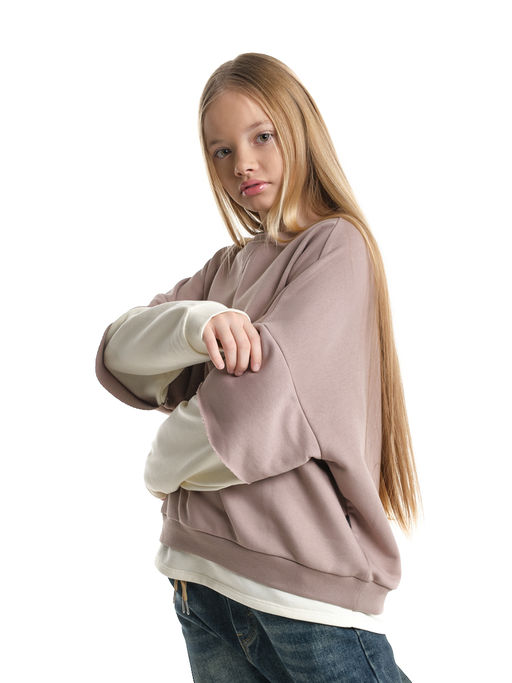 Толстовка для девочки 22-8047 бежевый - Mini maxi фото 10