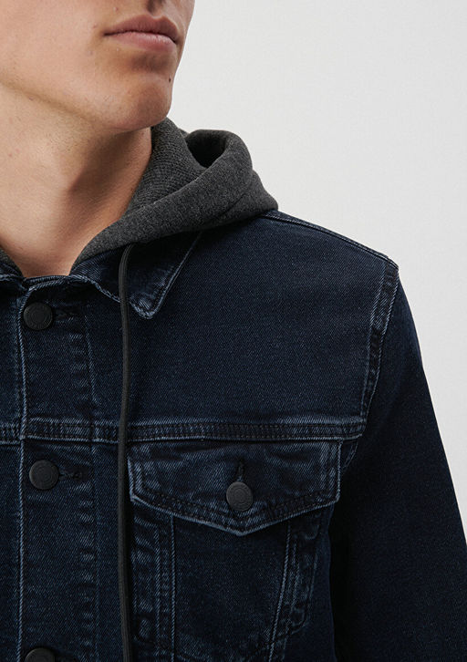 Brandon 90lar Koyu Murekkep Mavi Jean Ceket  фото 4