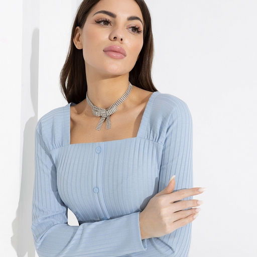 Блуза, Аппетитные формы (небесный свет, с поясом) - Charutti фото 3