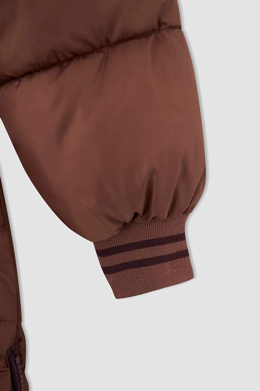 Длинное пальто с капюшоном для девочек - Defacto фото 7