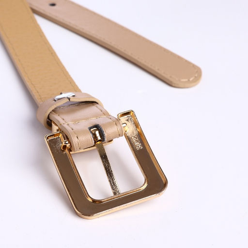 Ремень женский 110×2.3 см, с классической пряжкой в ремня, бежевый