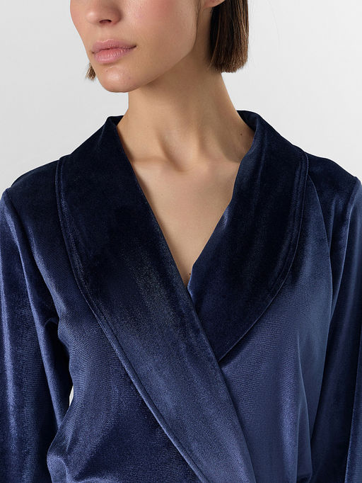 Халат женский синий велюровый - Mark formelle фото 4