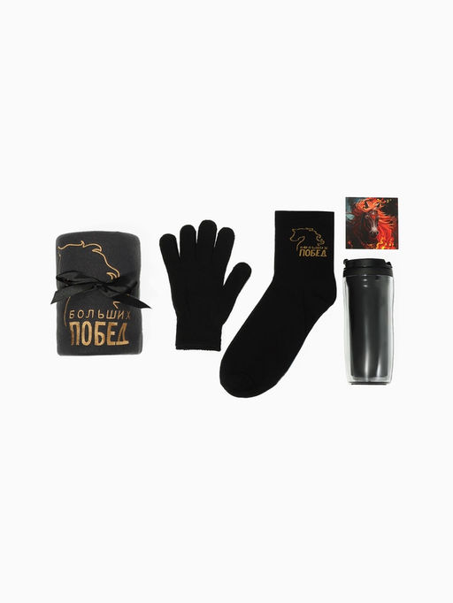 Подарочный набор новогодний Больших побед, плед, перчатки и аксессуары