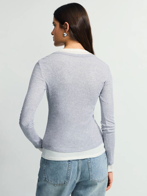 Облегающий лонгслив с двумя слоями / Zarina  фото 9