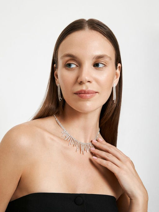 10206260005 Набор (колье и серьги) женский Greville серебристый - Concept club фото 4