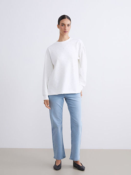 Ta?l? Oversize Kad?n Sweatshirt Tunik