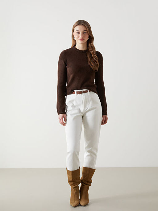 Bisiklet Yaka Kad?n Triko Kazak