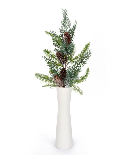 Blumentag VDD-99 Веточка декоративная заснеженная с шишками 6 х 1 шт. 54 см 01  фото 4