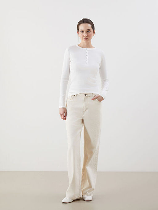 Bisiklet Yaka Dokulu Kad?n Body