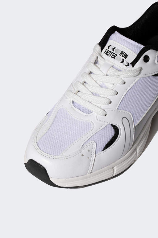 Женские спортивные туфли из искусственной кожи на шнуровке с зубчатой подошвой - Defacto фото 5