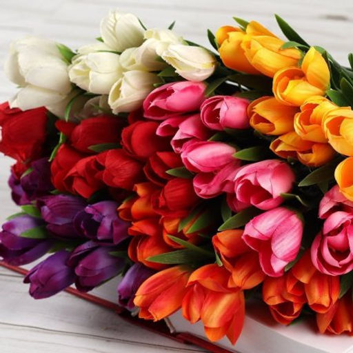 Цена за 10 шт. Цветок искусственный Букет тюльпанов 34 см 6 веток / NT596 /уп 600/ - Галеонтрейд фото 18