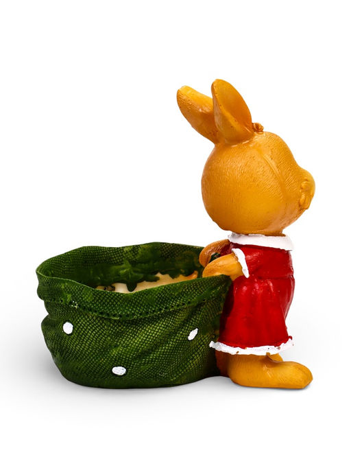Декоративное кашпо для цветов «Зайка с мешком», 300 мл, 13×10×15 см, полистоун, Greengo