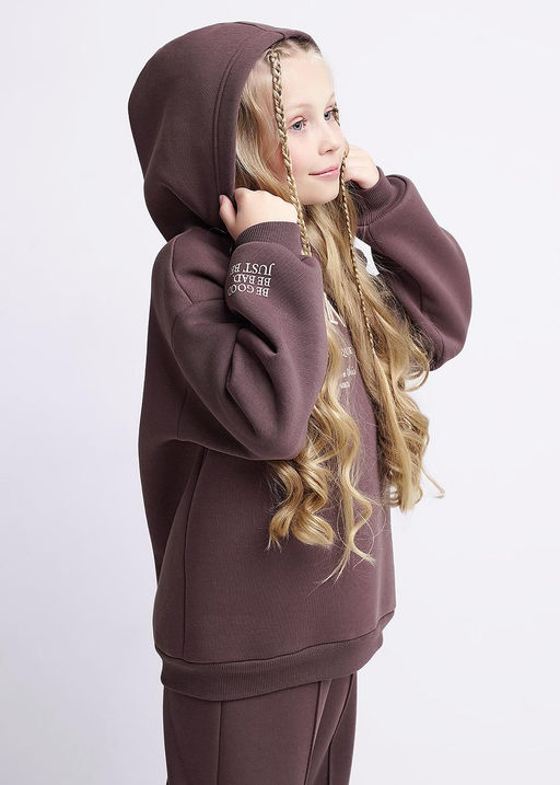 Джемпер дев. (ЧЗ) коричневый 757211/21фф_п - Clever wear фото 3