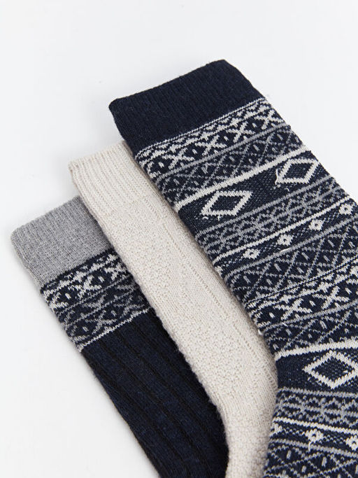 Desenli Erkek Soket ?orap 3l?