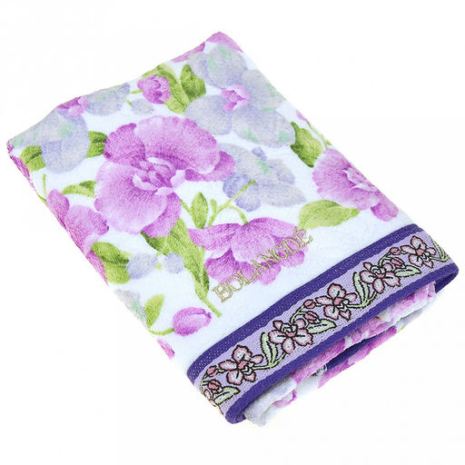 "Япония-2030" Полотенце махровое 50х90см, плотность 300гр/м2, 100% хлопок, "Орхидея светлая", белый, Bolangde (Китай)