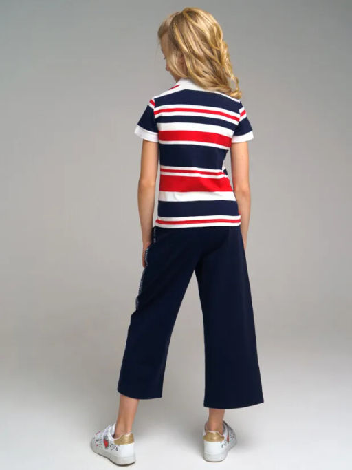 PlayToday / Джемпер трикотажный с воротником поло для девочек  фото 3