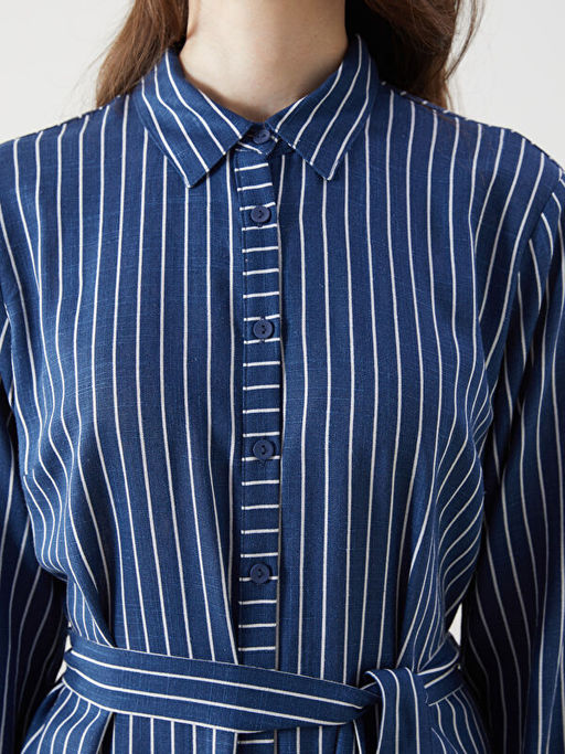 ?izgili Poplin Kad?n G?mlek Elbise