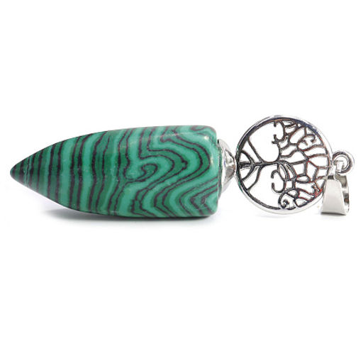 Подвестка маятник из камня Малахит и Дерево Жизни притягивает изобилие