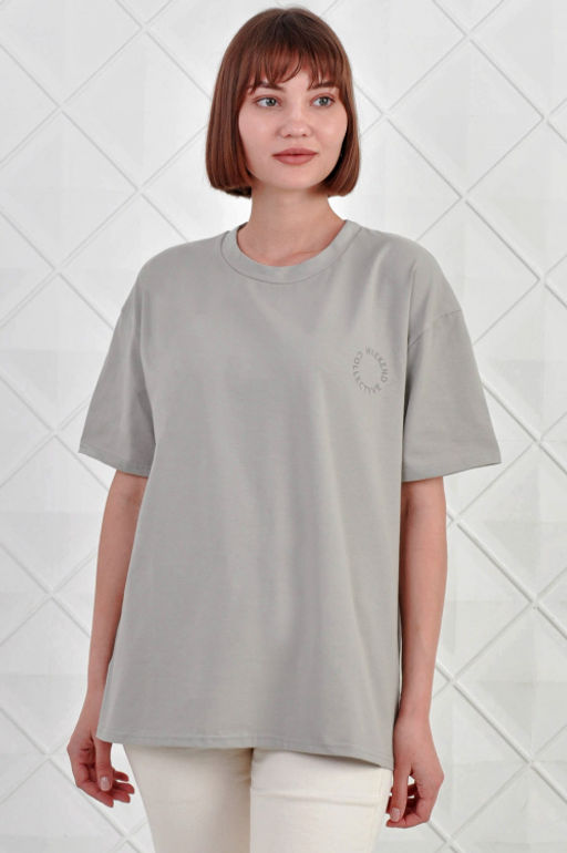 Арт. 3731 Футболка женская 42-52 (6 шт) Цвет:светло-серый - Калинка фото 2