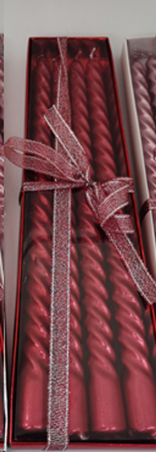 Свеча 4 штуки 20х1,7 см набор / MG-327 /уп 144/ красный