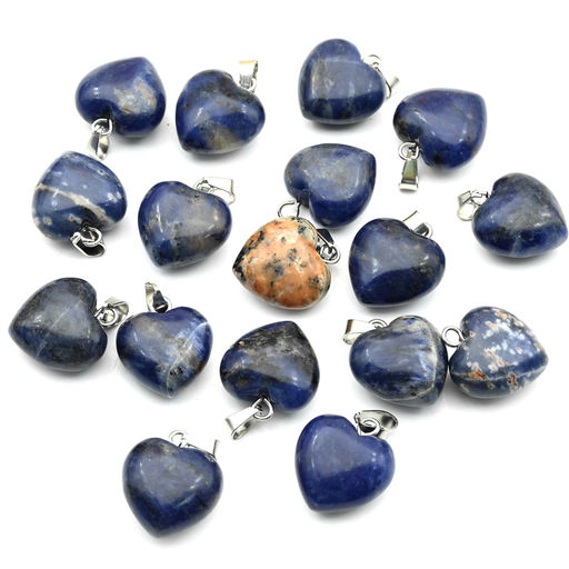 Кулон сердце из содалита 15*15мм