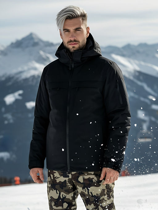 Горнолыжный костюм мужской зимний черного цвета 02412Ch