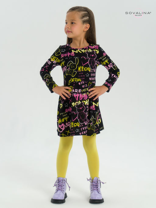 Платье Эля неоновые мишки - Sovalina фото 9