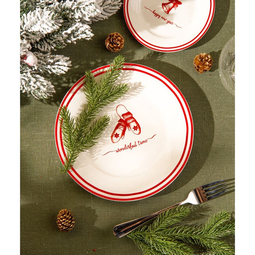 Тарелка новогодняя SL Home «Прекрасное время», d=23 см, обеденная, фарфор