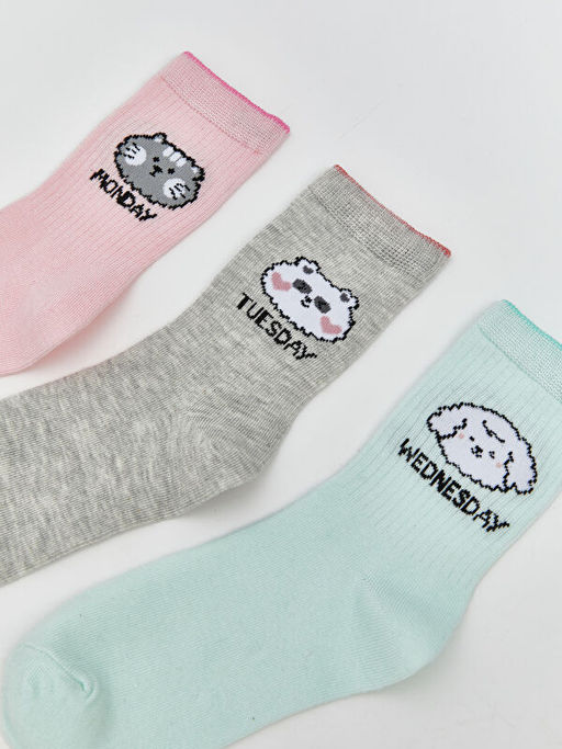 Desenli K?z ?ocuk Soket ?orap 5li
