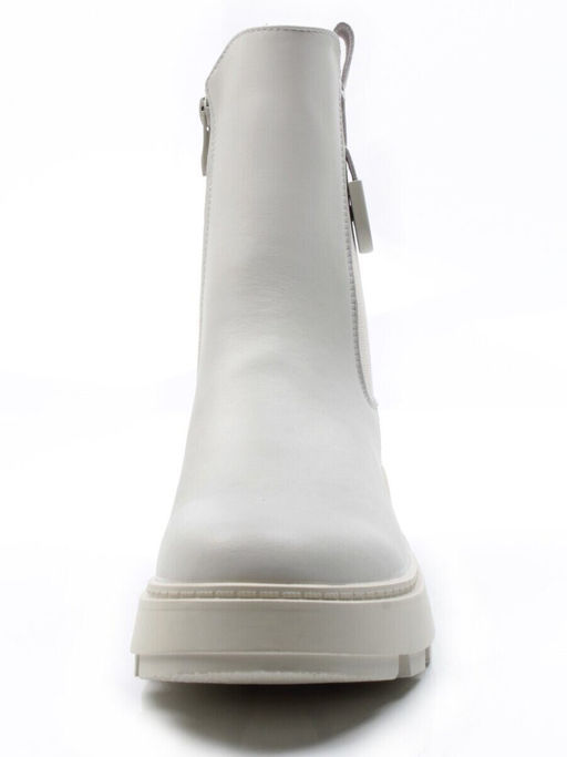 01-PCX55-2 WHITE Ботинки демисезонные женские (натуральная кожа, байка)