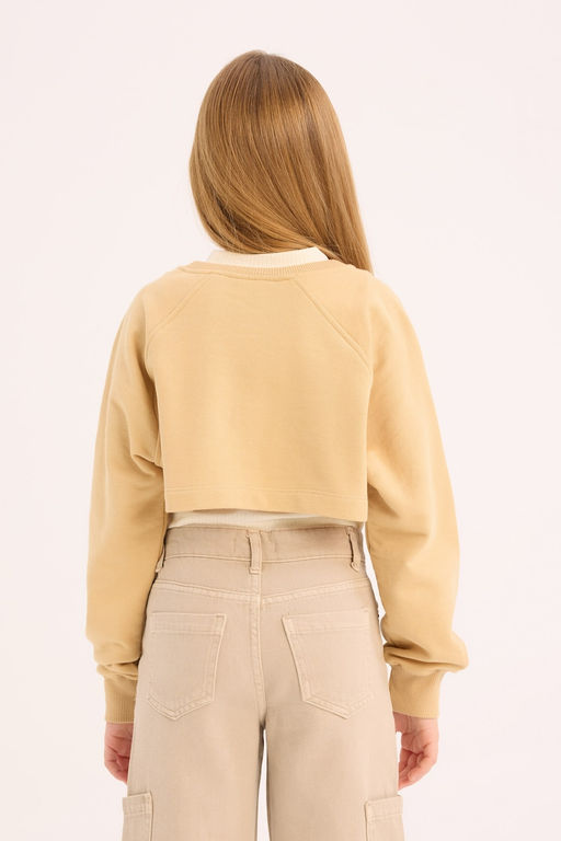 Bisiklet Yaka Bask_l_ 2li Sweatshirt K_z _ocuk - Defacto фото 5