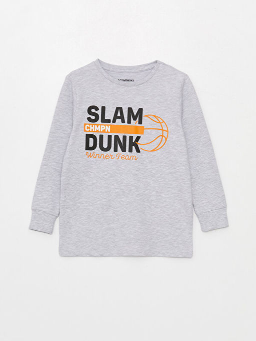 Bisiklet Yaka Bask?l? Uzun Kollu Erkek ?ocuk Pijama Tak?m? - Waikiki фото 2