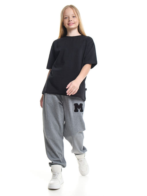 Брюки спортивные с эмблемой 22-7611 светло-серый меланж - Mini maxi фото 10