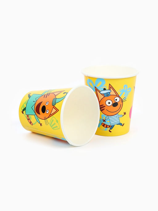 Цена за 2 шт. Стаканы одноразовые «Три Кота. Праздник для котят», набор 6 шт.