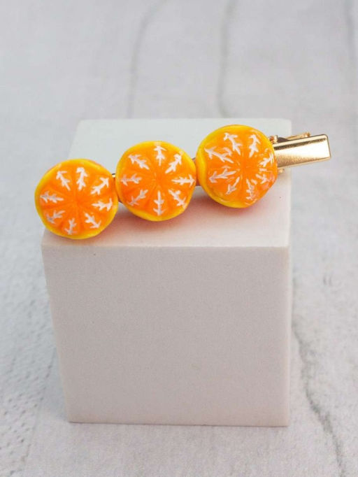 Заколка для волос GIRLY "Juicy orange", orange