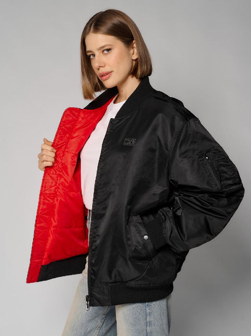 Куртка- бомбер женская 12411-22039 black/red - Eleganzza фото 2