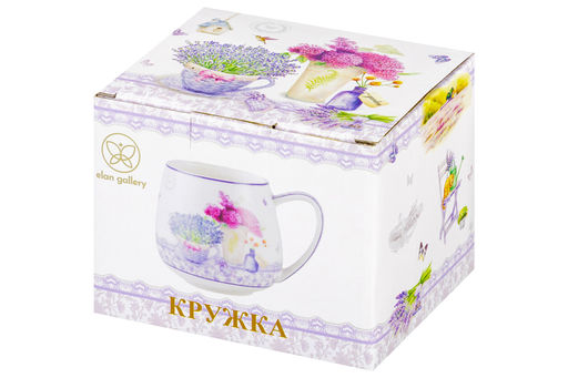 Кружка 450 мл 13*10*8,5 см Лаванда бочонок, NEW BONE CHINA - Elan gallery фото 16