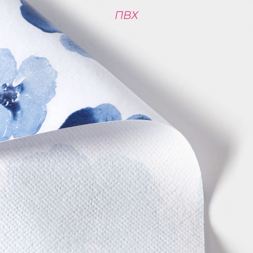 Скатерть на стол Доляна «Фиалки», 137×180 см, сине-белая