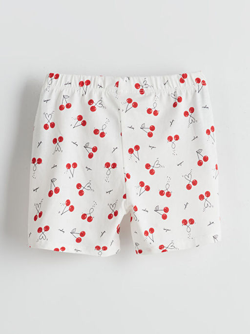 Beli Lastikli Bask?l? K?z ?ocuk Pijama ?ort